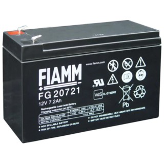 Fiamm 6 V Sealed Lead Acid Battery 7.2 Ah AGM Construction Faston F1 Termination FG10721
