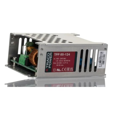 TRACOPOWER Switching Power Supply 24V dc, 65W, Medical Approved, Chassis Mount TPP 65-124