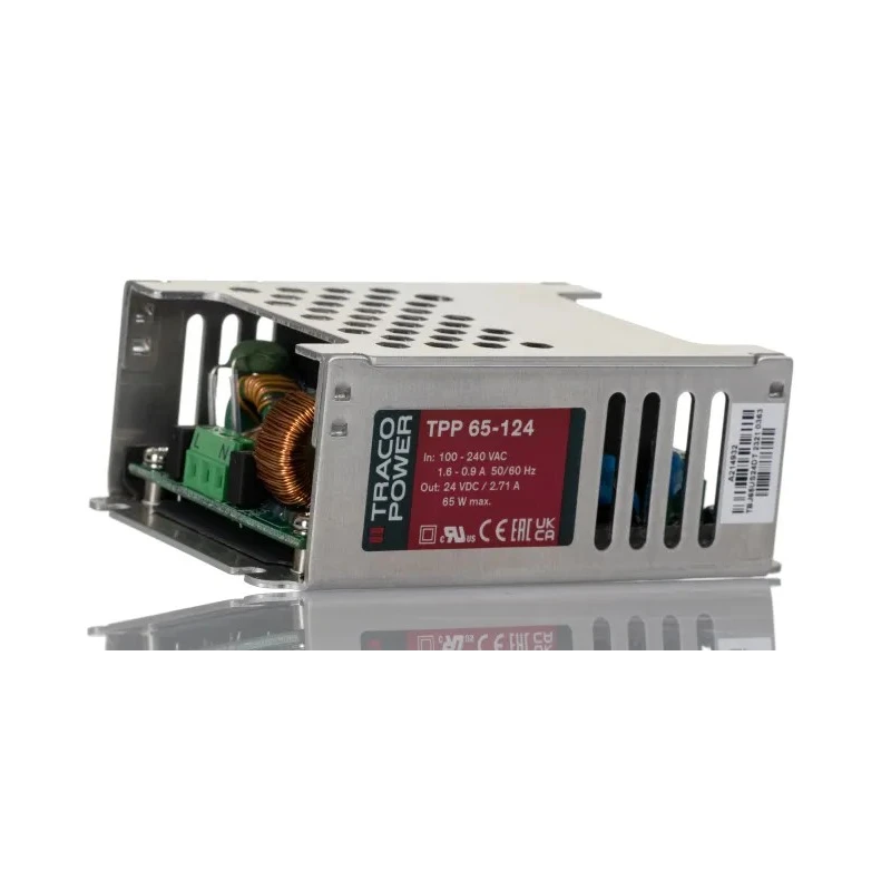 TRACOPOWER Switching Power Supply 24V dc, 65W, Medical Approved, Chassis Mount TPP 65-124