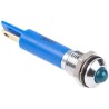 RS PRO Blue Panel Mount Indicator 110V AC 6mA IP67 Prominent Bezel Silver 28.9mm IP67