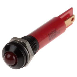RS PRO Red Panel Mount Indicator 110V AC 6mA IP67 Prominent Bezel IP67