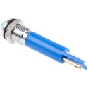 RS PRO Blue Panel Mount Indicator 110V AC 6mA IP67 Prominent Bezel Silver 28.9mm IP67