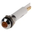 RS PRO Orange Panel Mount Indicator, 110V AC, 6mA, IP67 Sealed, Silver Prominent Bezel 846-2718