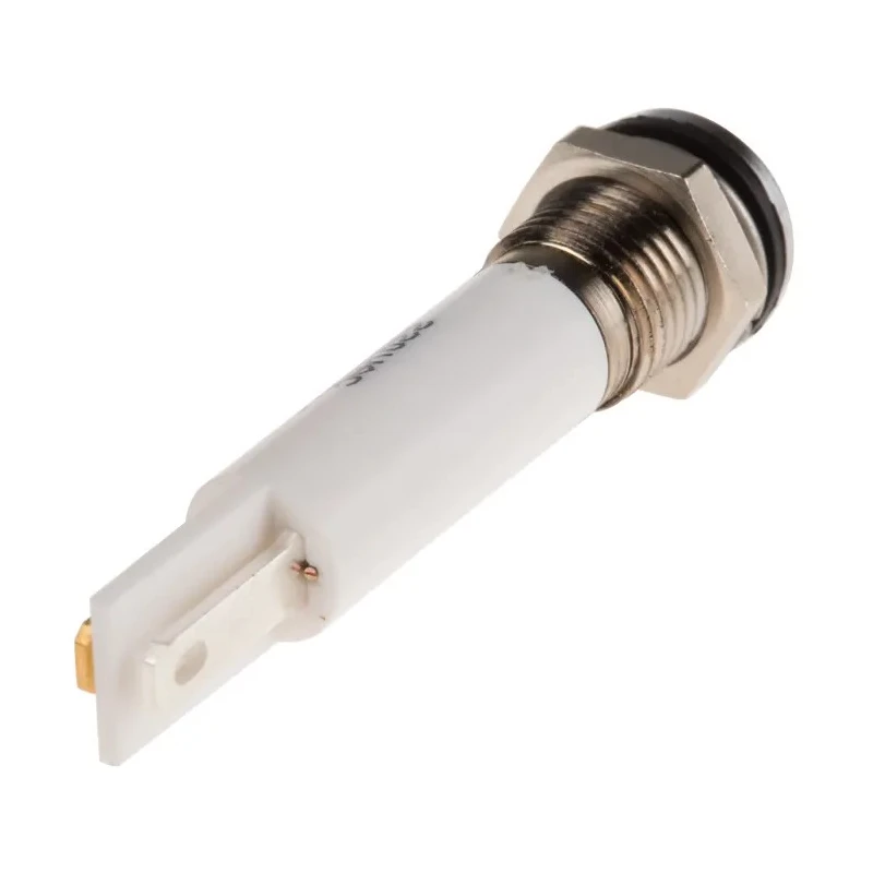 RS PRO White Panel Mount Indicator 220V AC 3mA IP67 Prominent Silver Bezel 846-2835