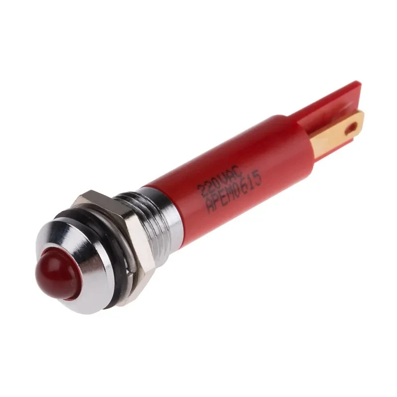 RS PRO Red Panel Mount Indicator, 220V AC, 3mA, IP67, Prominent Bezel IP67