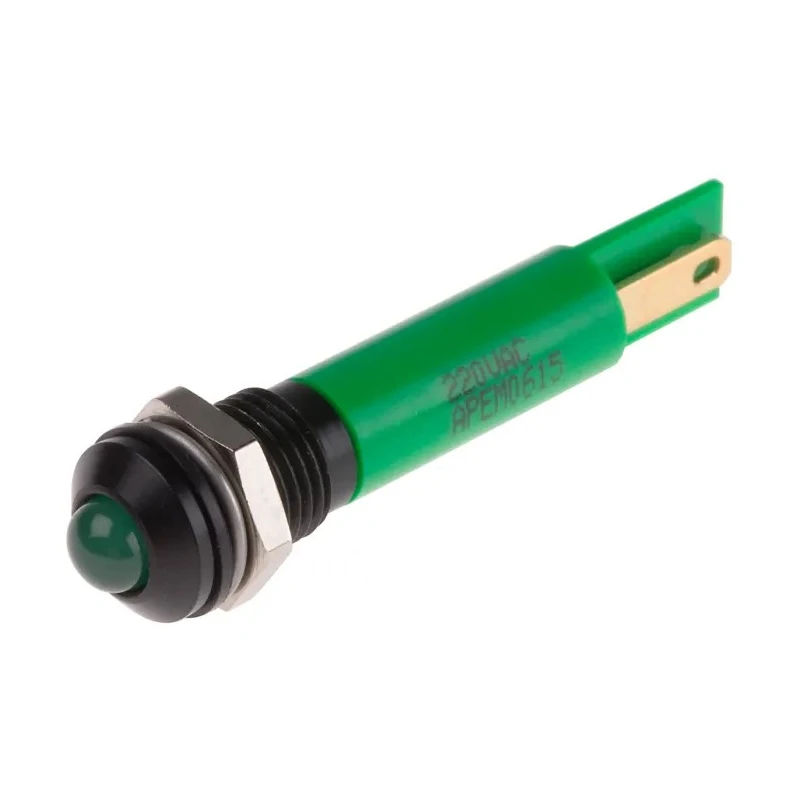 RS PRO Green Panel Mount Indicator 220V AC 3mA IP67 Prominent Bezel 846-2847