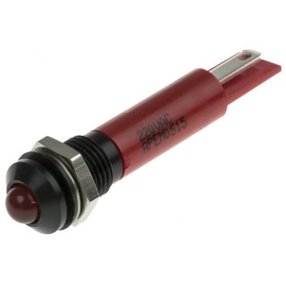 RS PRO Red Panel Mount Indicator 220V AC 3mA IP67 Prominent Bezel IP67