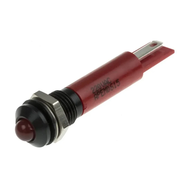 RS PRO Red Panel Mount Indicator 220V AC 3mA IP67 Prominent Bezel IP67