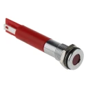 RS PRO Red Panel Mount Indicator 220V AC 3mA IP67 Flush Silver Bezel IP67