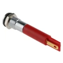 RS PRO Red Panel Mount Indicator 220V AC 3mA IP67 Flush Silver Bezel IP67