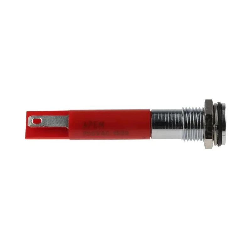 RS PRO Red Panel Mount Indicator 220V AC 3mA IP67 Flush Silver Bezel IP67