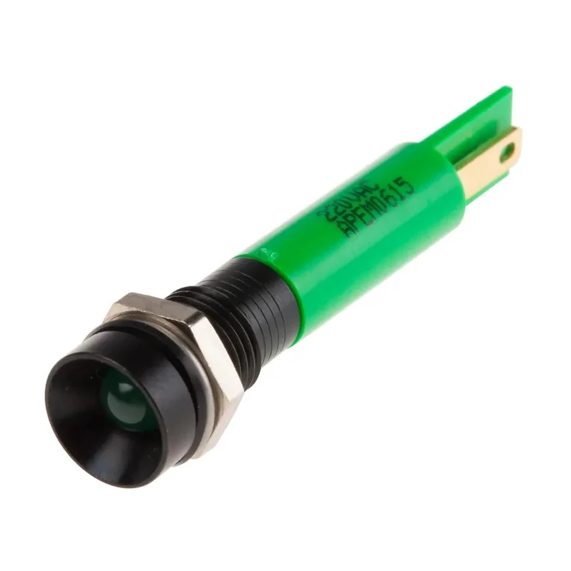RS PRO Green Panel Mount Indicator 220V AC 3mA IP67 Recessed IP67