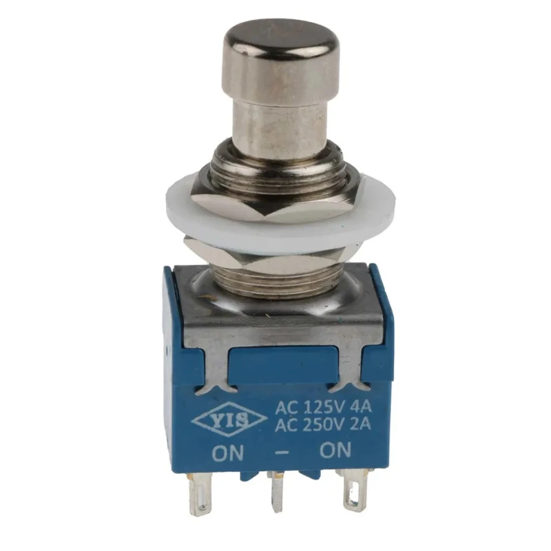 RS PRO Push Button Switch Latching PCB Mount DPDT 12.2 mm Cutout 24V dc 250V ac 846-6732