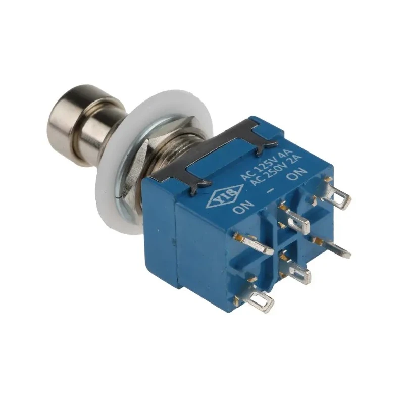 RS PRO Push Button Switch Latching PCB Mount DPDT 12.2 mm Cutout 24V dc 250V ac 846-6732