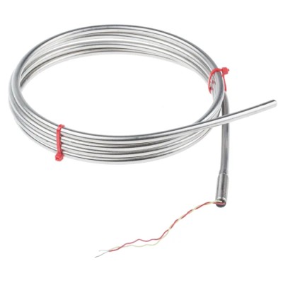 RS PRO Type K Mineral Insulated Thermocouple 2 m Length, 6 mm Diameter, Stainless Steel Probe, 1100 °C Max 847-1160