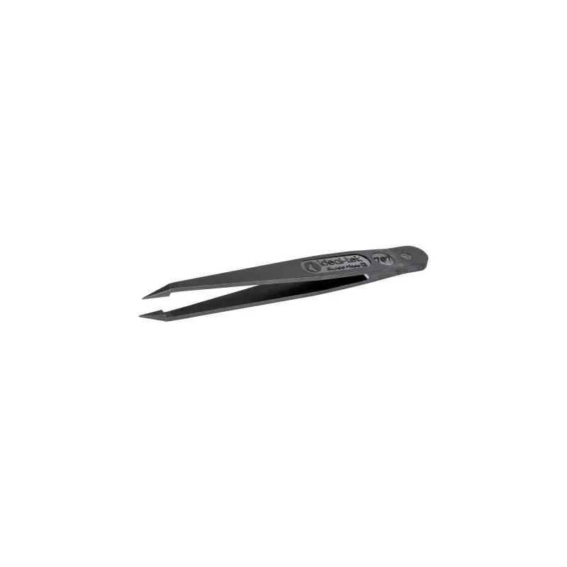 ideal-tek 115mm Carbon Fibre Plastic Fine Straight Short ESD Safe Tweezer 707.CF