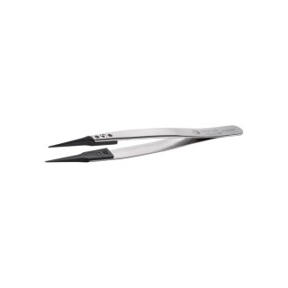 ideal-tek 130mm Carbon Fibre Plastic Straight Sharp Very Fine ESD Safe Tweezer 5CFR.SA.1