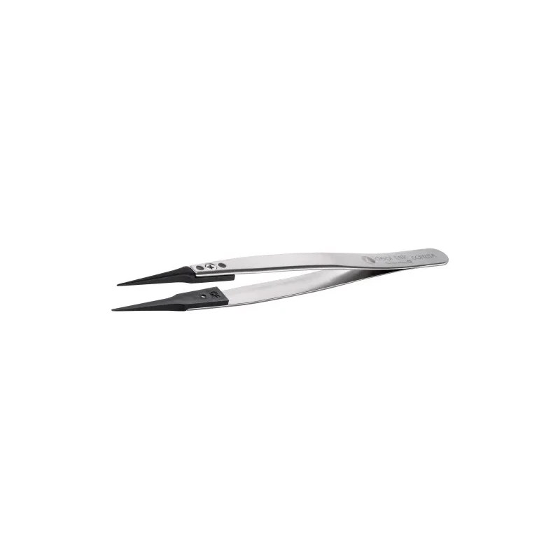 ideal-tek 130mm Carbon Fibre Plastic Straight Sharp Very Fine ESD Safe Tweezer 5CFR.SA.1
