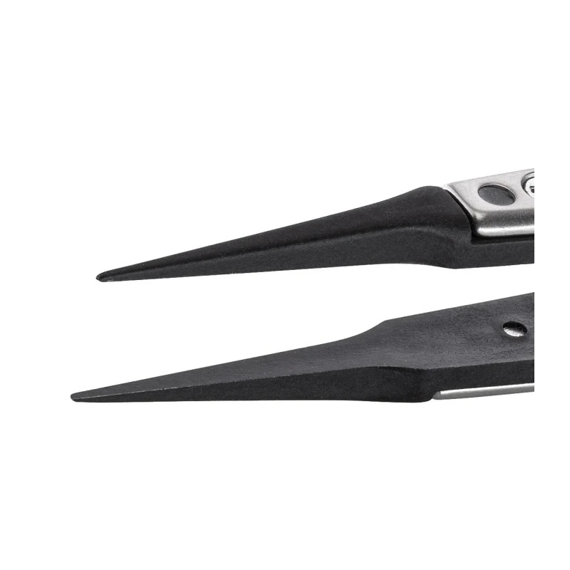 ideal-tek 130mm Carbon Fibre Plastic Straight Sharp Very Fine ESD Safe Tweezer 5CFR.SA.1