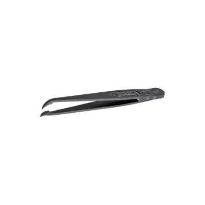 ideal-tek 115mm Plastic Carbon Fibre Fine Curved Short ESD Safe Tweezer 707A.CF