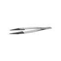 ideal-tek 130mm Polyamide 66 Carbon Fibre Flat Round ESD Safe Tweezer 2ACFR.SA.1