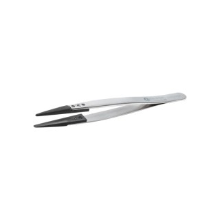 ideal-tek 130mm Carbon Fibre Plastic Bevel Thick Strong Straight ESD Safe Tweezer 249CFR.SA.1