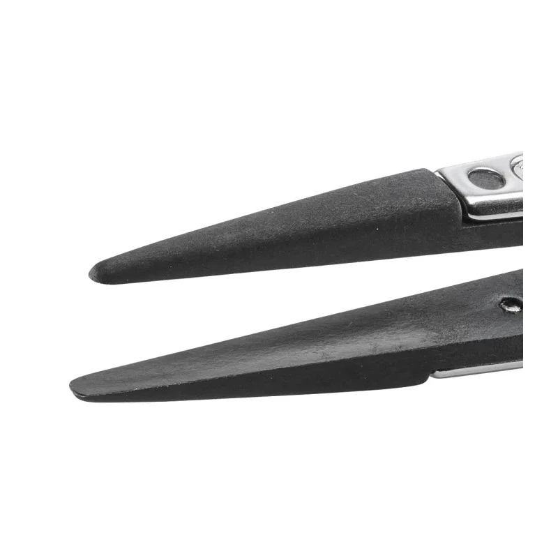 ideal-tek 130mm Carbon Fibre Plastic Bevel Thick Strong Straight ESD Safe Tweezer 249CFR.SA.1