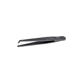ideal-tek 115mm Carbon Fibre Plastic Very Fine Bent Short ESD Safe Tweezer 708.CF