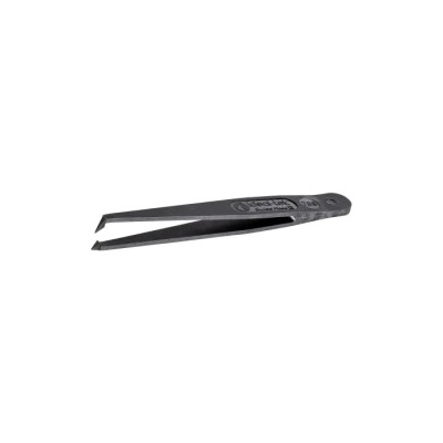 ideal-tek 115mm Carbon Fibre Plastic Very Fine Bent Short ESD Safe Tweezer 708.CF