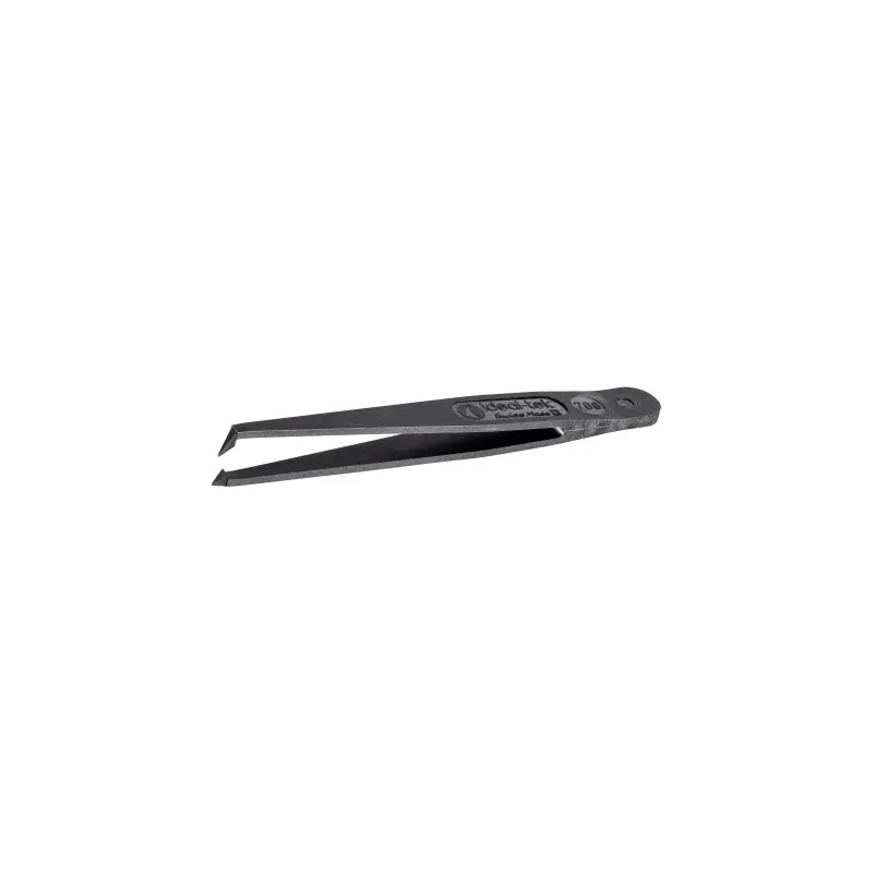 ideal-tek 115mm Carbon Fibre Plastic Very Fine Bent Short ESD Safe Tweezer 708.CF