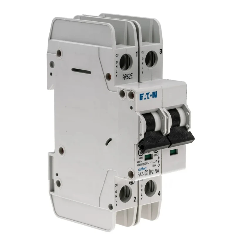 RS PRO xEffect Miniature Circuit Breaker 2-Pole 10A Type C 415V AC 60V DC 10 kA Breaking Capacity 102167 FAZ-C10/2-NA