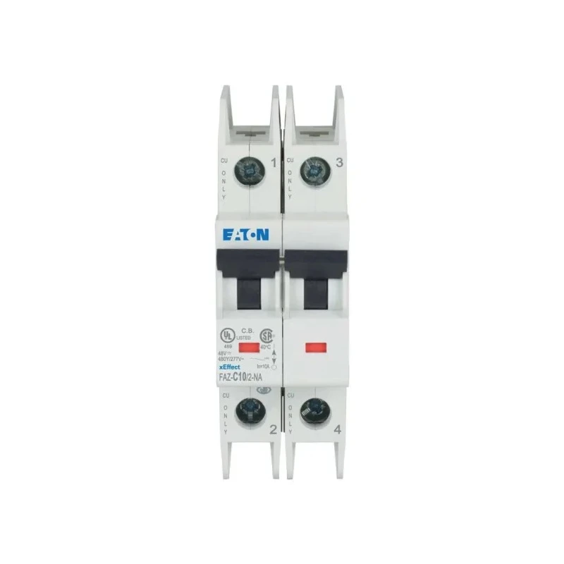 RS PRO xEffect Miniature Circuit Breaker 2-Pole 10A Type C 415V AC 60V DC 10 kA Breaking Capacity 102167 FAZ-C10/2-NA