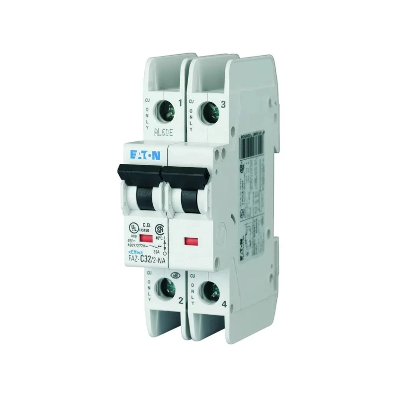 RS PRO xEffect Miniature Circuit Breaker 2-Pole 10A Type C 415V AC 60V DC 10 kA Breaking Capacity 102167 FAZ-C10/2-NA