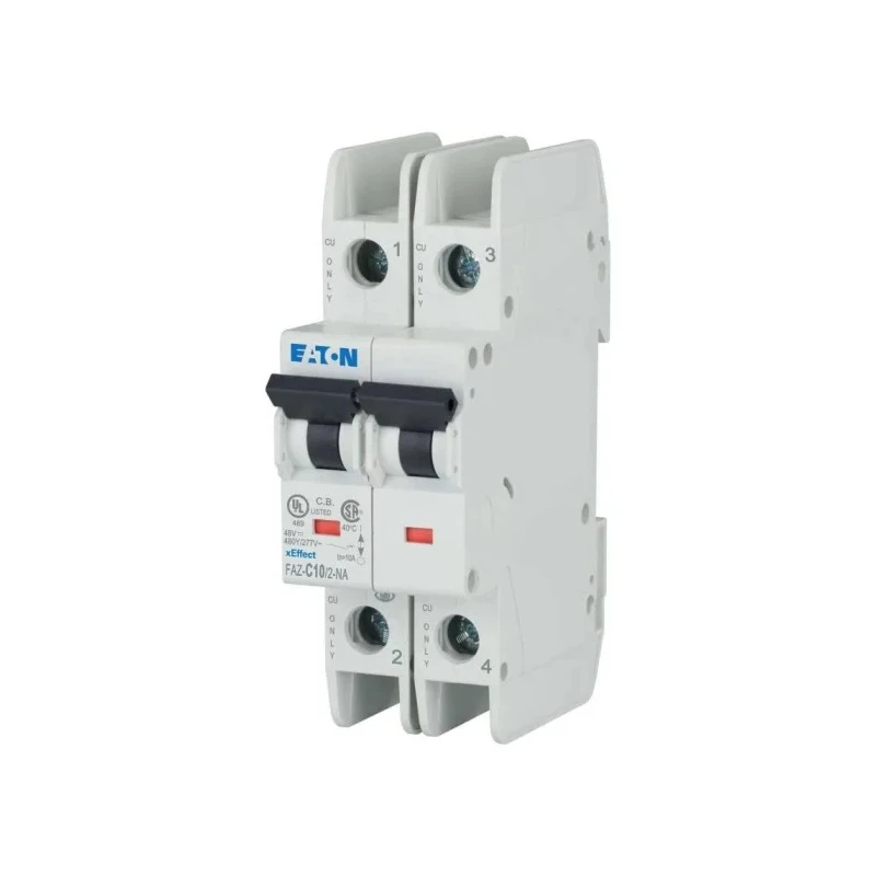 RS PRO xEffect Miniature Circuit Breaker 2-Pole 10A Type C 415V AC 60V DC 10 kA Breaking Capacity 102167 FAZ-C10/2-NA