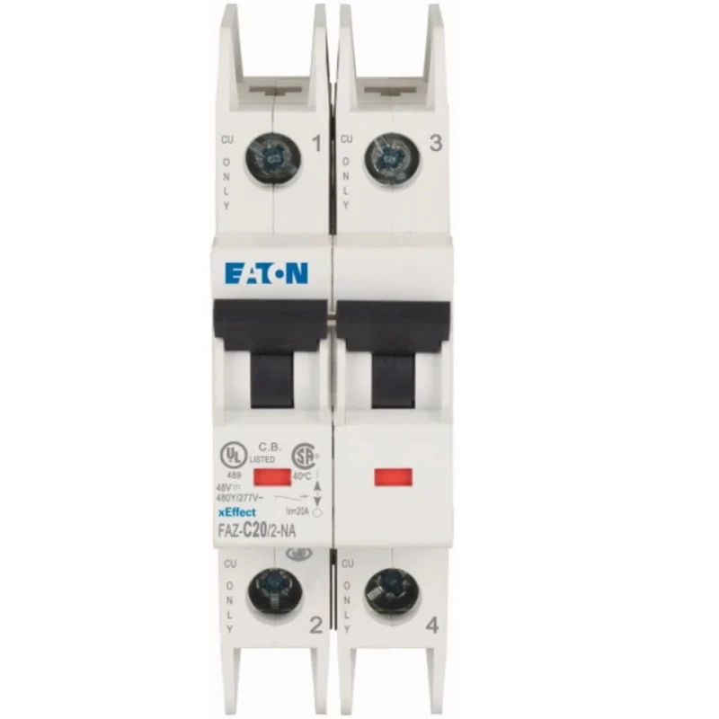 RS PRO xEffect Miniature Circuit Breaker 2-Pole 20A Type C 415V AC 60V DC 10kA Breaking Capacity 102171 FAZ-C20/2-NA