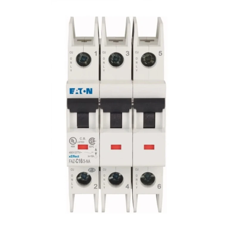 Eaton xEffect Miniature Circuit Breaker, 3-Pole, 16A, Type C, 415V AC, 60V DC, 10 kA Breaking Capacity 102250 FAZ-C16/3-NA