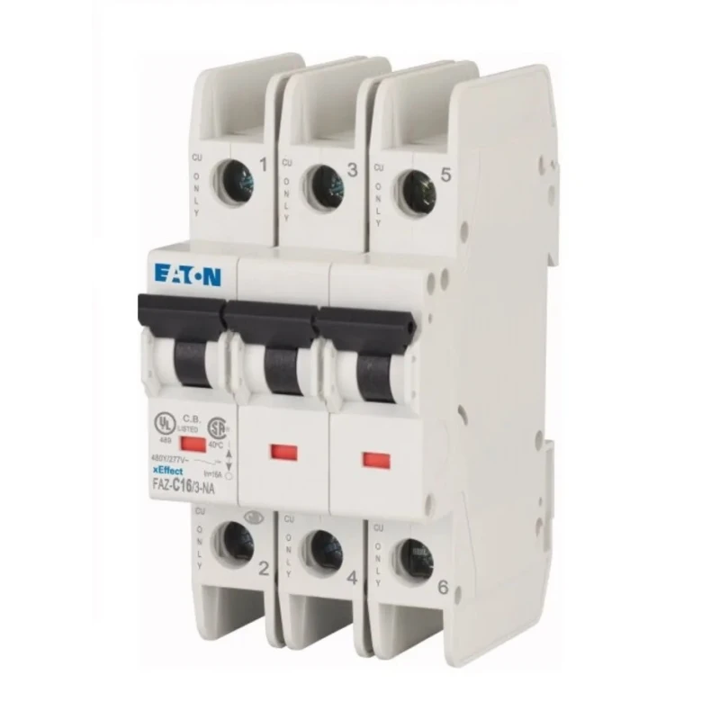 Eaton xEffect Miniature Circuit Breaker, 3-Pole, 16A, Type C, 415V AC, 60V DC, 10 kA Breaking Capacity 102250 FAZ-C16/3-NA