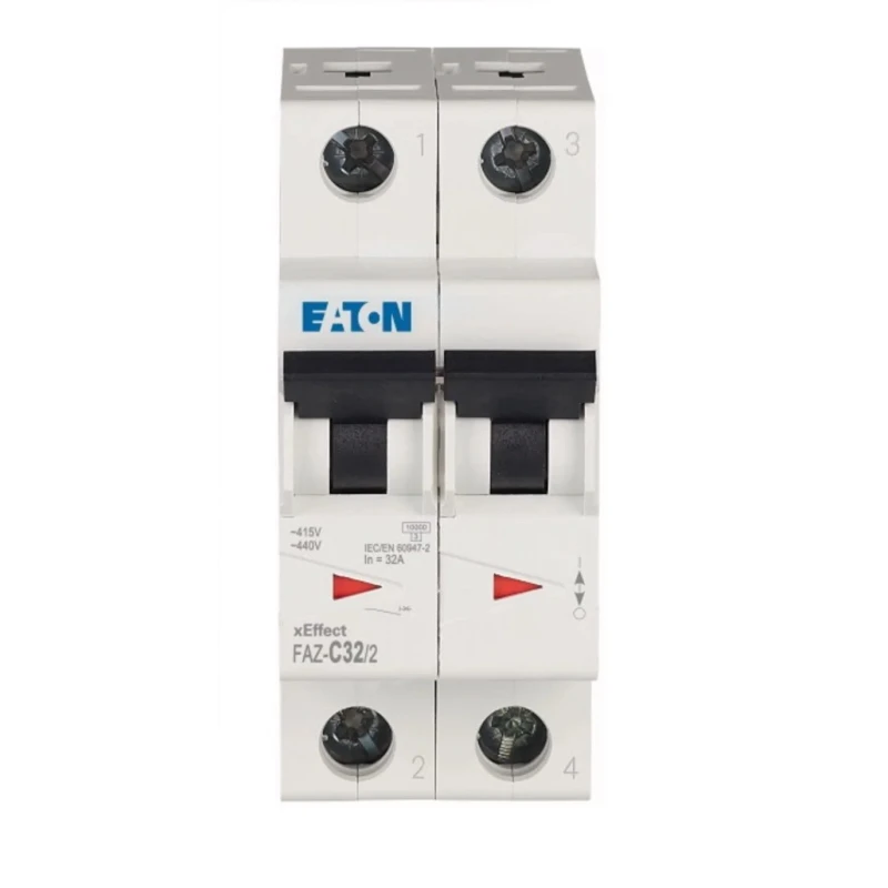 Eaton xEffect Miniature Circuit Breaker, 2-Pole, 32A, Type C, 415V AC, 96V DC, 10 kA Breaking Capacity 278763 FAZ-C32/2