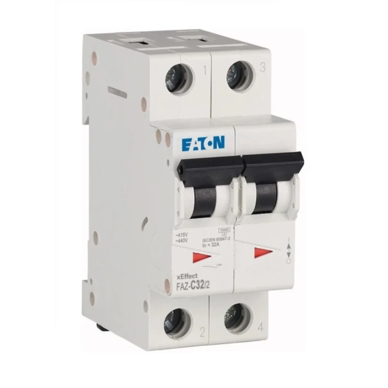 Eaton xEffect Miniature Circuit Breaker, 2-Pole, 32A, Type C, 415V AC, 96V DC, 10 kA Breaking Capacity 278763 FAZ-C32/2