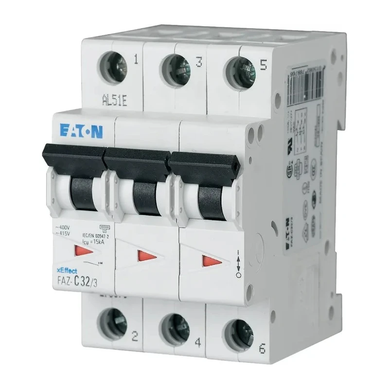 Eaton xEffect Miniature Circuit Breaker, 3-Pole, 63A, Type C, 415V AC, 10 kA Breaking Capacity 278879 FAZ-C63/3