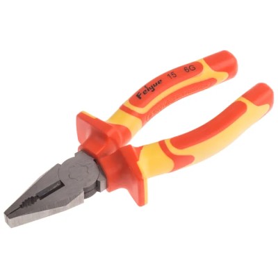 RS PRO Combination Plier 160mm Overall Insulated VDE 1000V Approved Chrome Vanadium Steel 847-3702