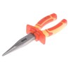 RS PRO 1-Piece Long Nose Plier Flat Nose, Chrome Vanadium Steel, Ergonomic Handle, 200mm Overall Length, VDE 1000V 847-3724