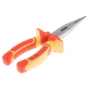 RS PRO 1-Piece Long Nose Plier Flat Nose, Chrome Vanadium Steel, Ergonomic Handle, 200mm Overall Length, VDE 1000V 847-3724