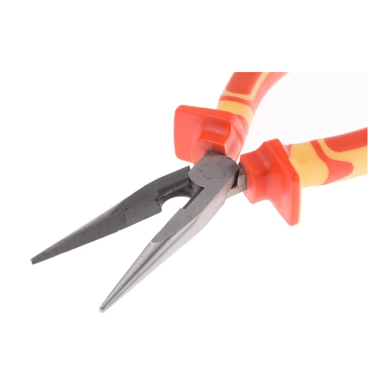 RS PRO 1-Piece Long Nose Plier Flat Nose, Chrome Vanadium Steel, Ergonomic Handle, 200mm Overall Length, VDE 1000V 847-3724