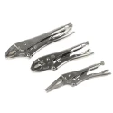 RS PRO 3-Piece Locking Plier Set, Chrome Molybdenum Steel, Heat-Treated, Includes Wire Cutter 847-3768