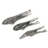RS PRO 3-Piece Locking Plier Set, Chrome Molybdenum Steel, Heat-Treated, Includes Wire Cutter 847-3768