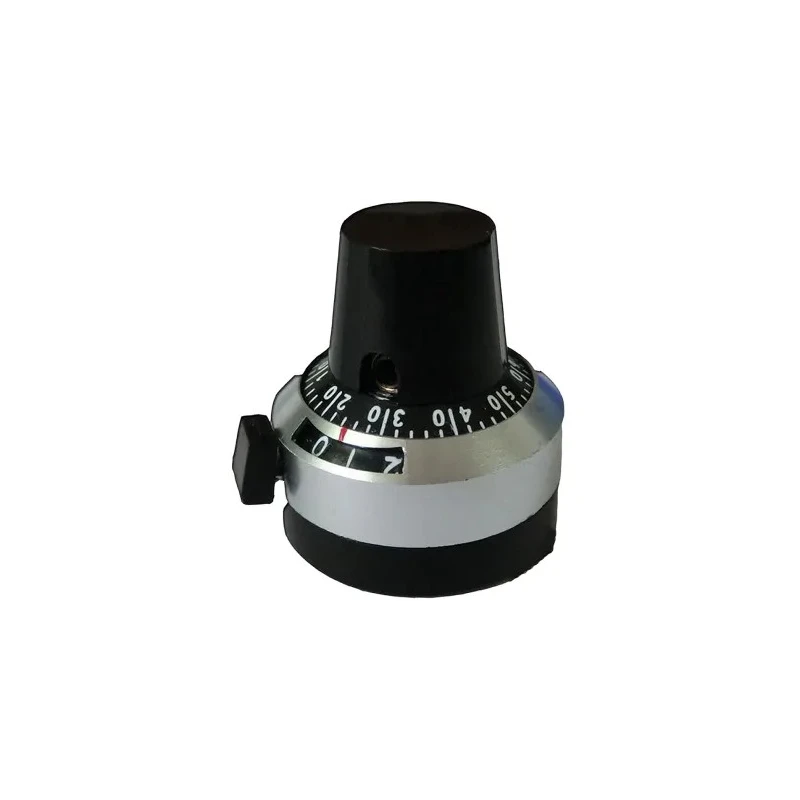 Arcol Ohmite 22 mm Black Aluminium Collet Knob Dial for 6.35 mm Circular Shaft ACD22 6.35-10