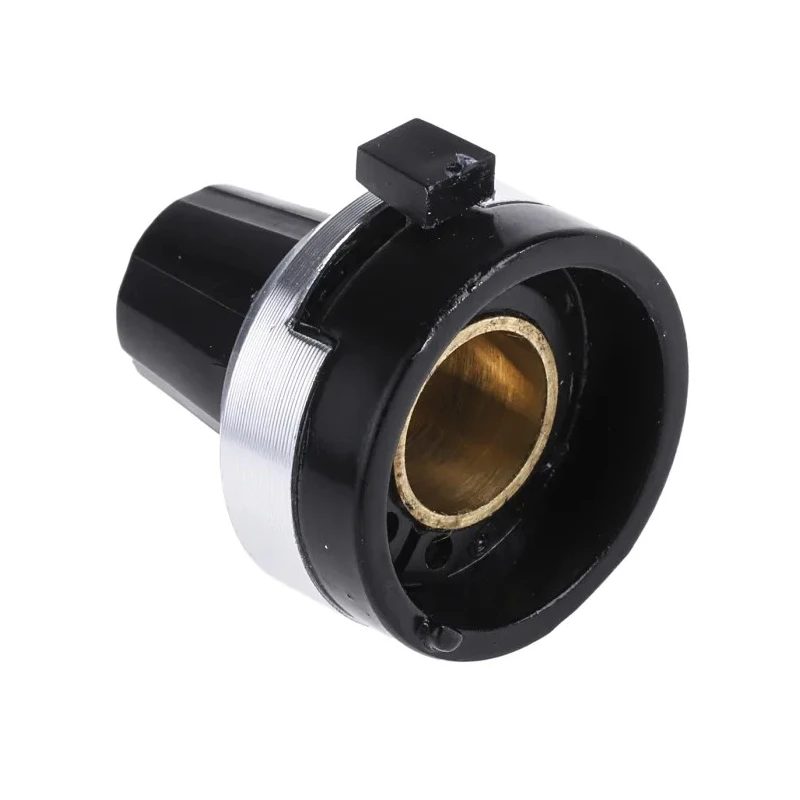 Arcol Ohmite 22 mm Black Aluminium Collet Knob Dial for 6.35 mm Circular Shaft ACD22 6.35-10