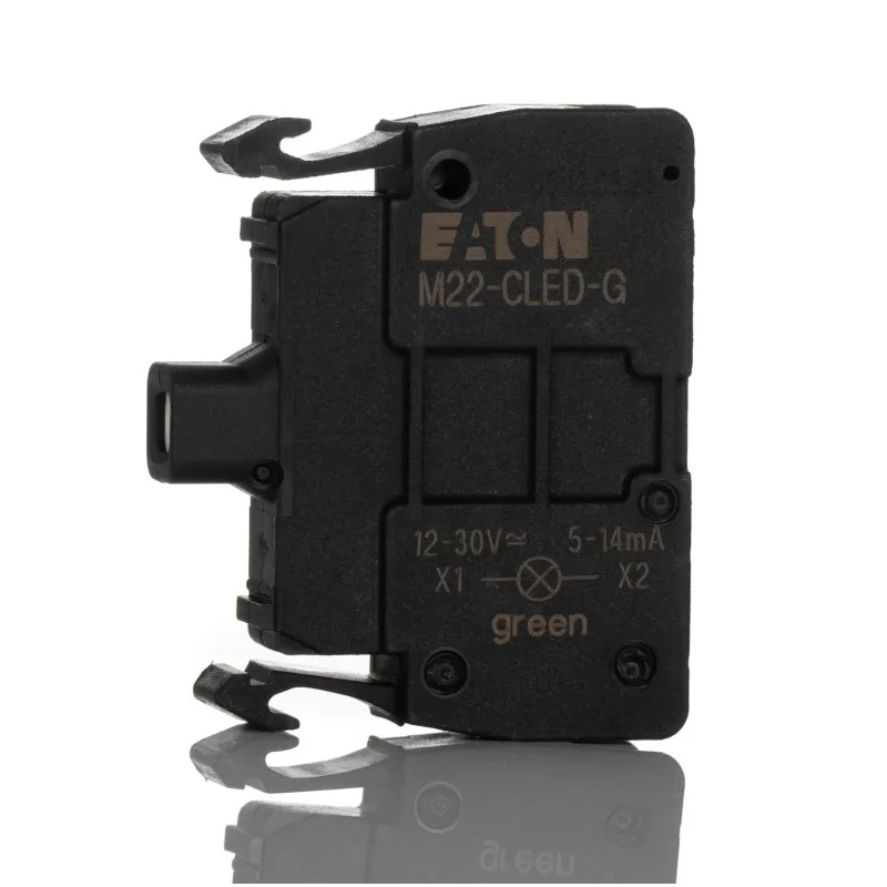 Eaton M22 Series LED Light Block 12 V AC/DC, 30 V AC/DC, Green LED Indicator 216571 M22-CLED-G