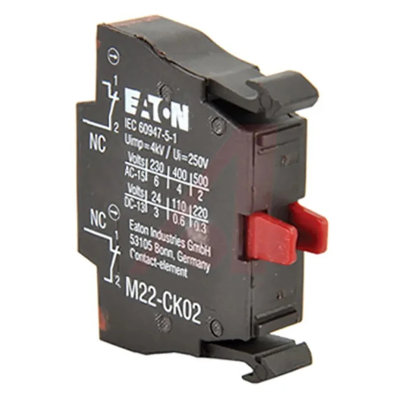 Eaton RMQ Titan M22 Series Contact Block, 230 V AC, 220 V DC, 2 NC Contact Configuration, 4A Current Rating 107899 M22-CK02